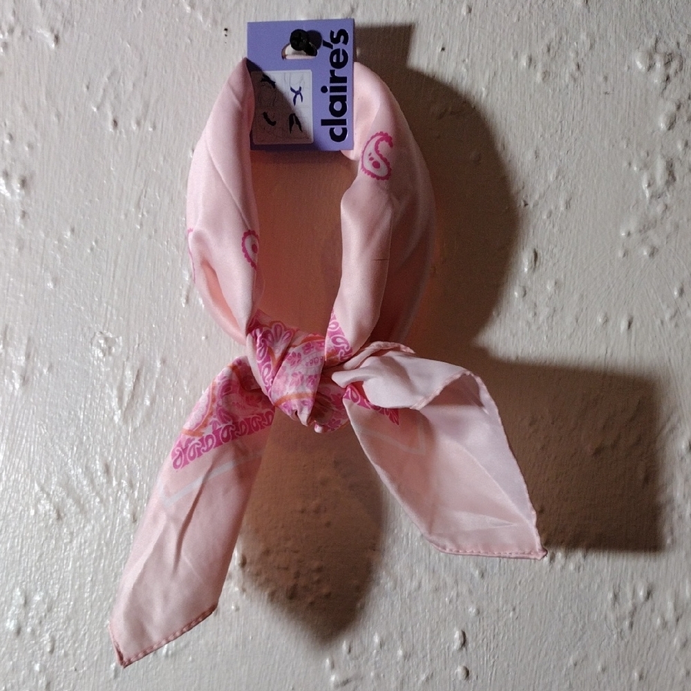 Claire's Pink Bandana Scarf
